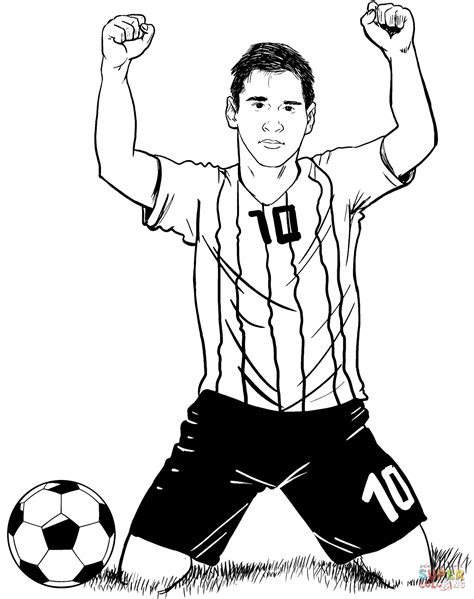 messi free coloring page
